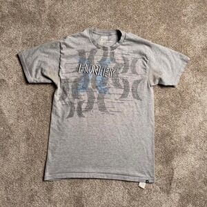 HEATHER GREY HURLEY "SCRIBBLE" GRAPHIC TEE